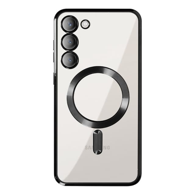 Силиконов калъф / гръб / Clear Case с безжично зареждане MagSafe кейс за Samsung A27 - прозрачен кейс със защита за камерите черен кант