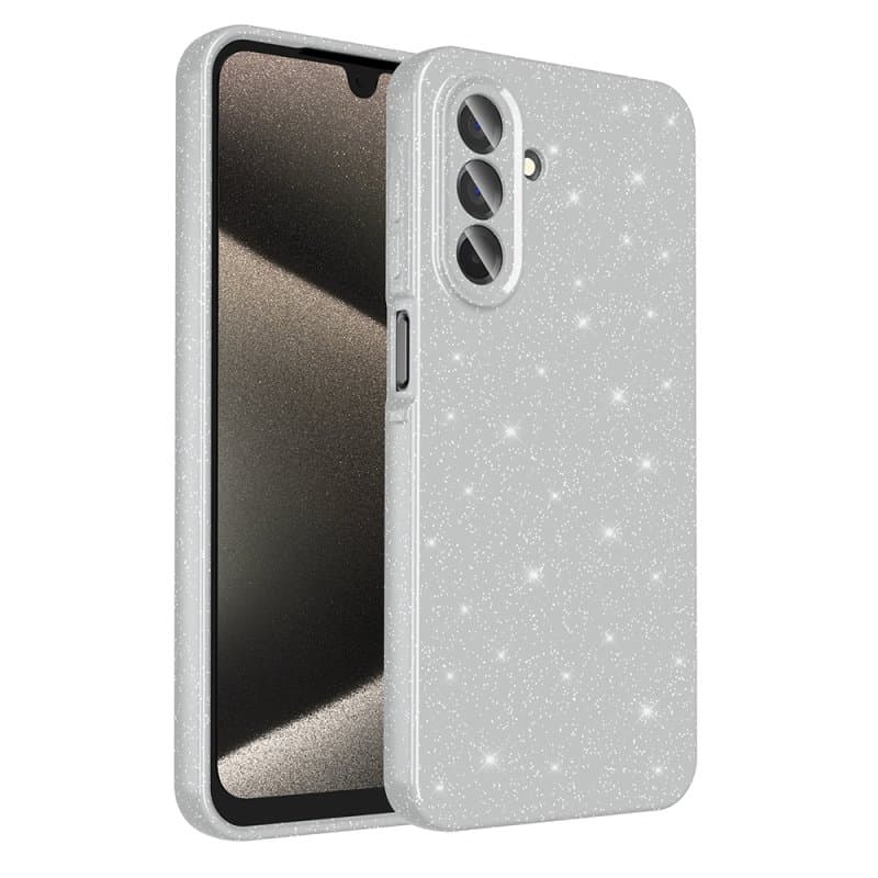 Силиконов калъф / гръб / кейс Crystal Case за Samsung A17 Glitter - Сребрист брокат