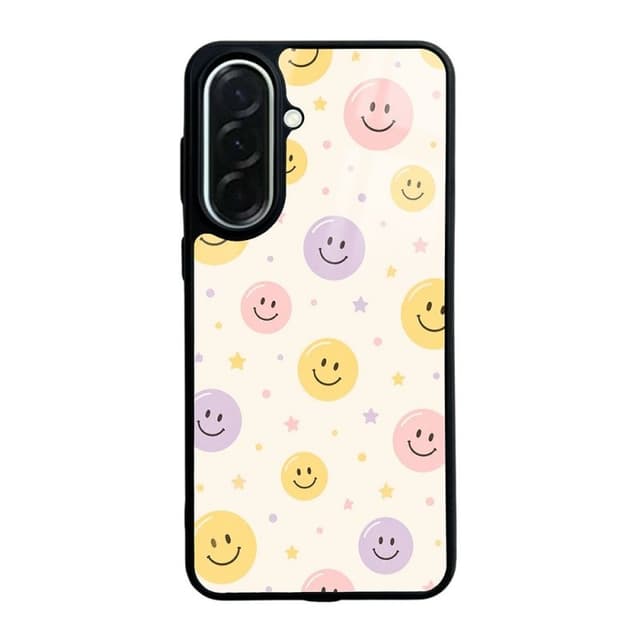 Силиконов калъф / гръб / Lusi case за Samsung A37 - Пастелен шарен принт с усмихнати лица