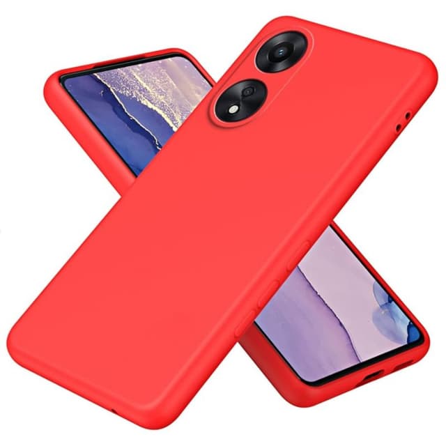 Силиконов калъф / гръб / Nano TPU за Oppo A58 5G - Червен гръб със защита за камерата