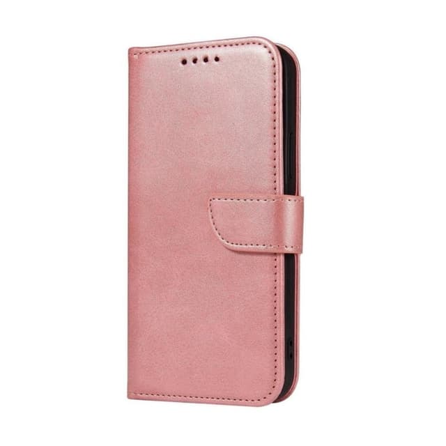 Луксозен кожен калъф Magnet Book със стойка за iPhone 17 Pro - Розов