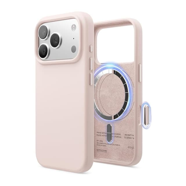 Силиконов калъф / гръб / TPU кейс MEMUMI LIQIUD SILIKON CASE MAGSAFE за iPhone 17 Pro - Розов