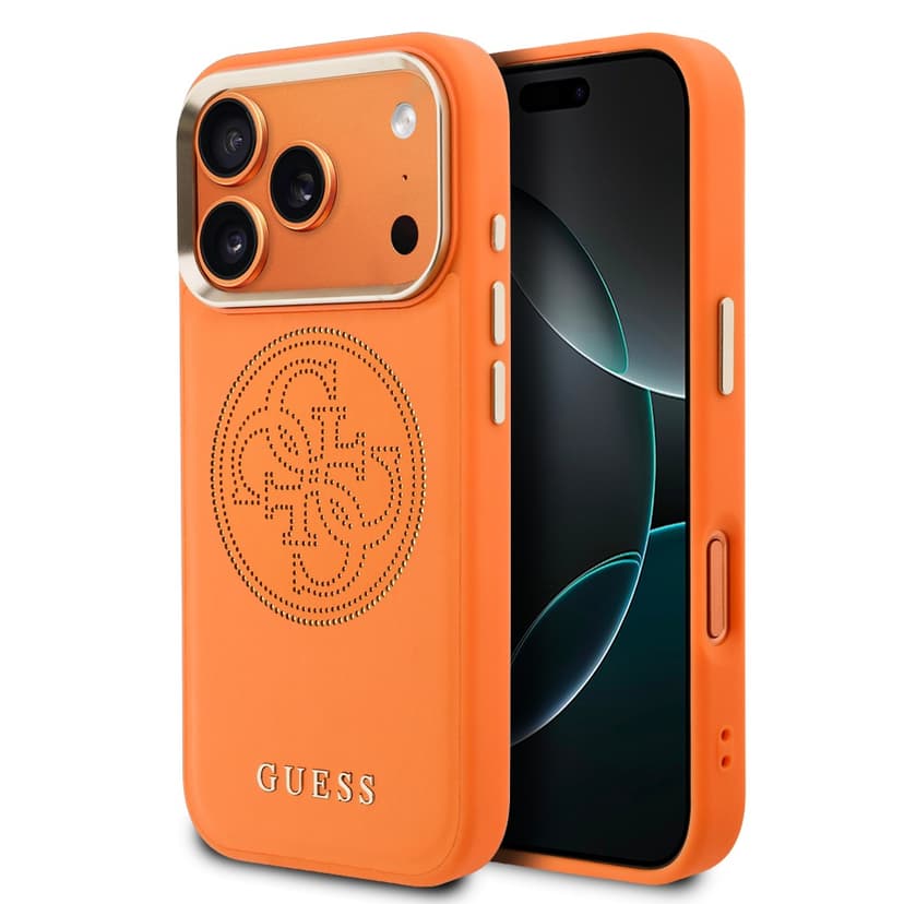 Оригинален кейс GUESS HC MAGSAFE PU W/ PERFORATED 4G iPhone 17 Pro - Оранжев