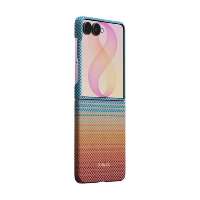 Оригинален твърд гръб / кейс / Pitaca Edge Sunset2.0 Case Magsafe California Dream01 Samsung Z Flip8 - Кафяв
