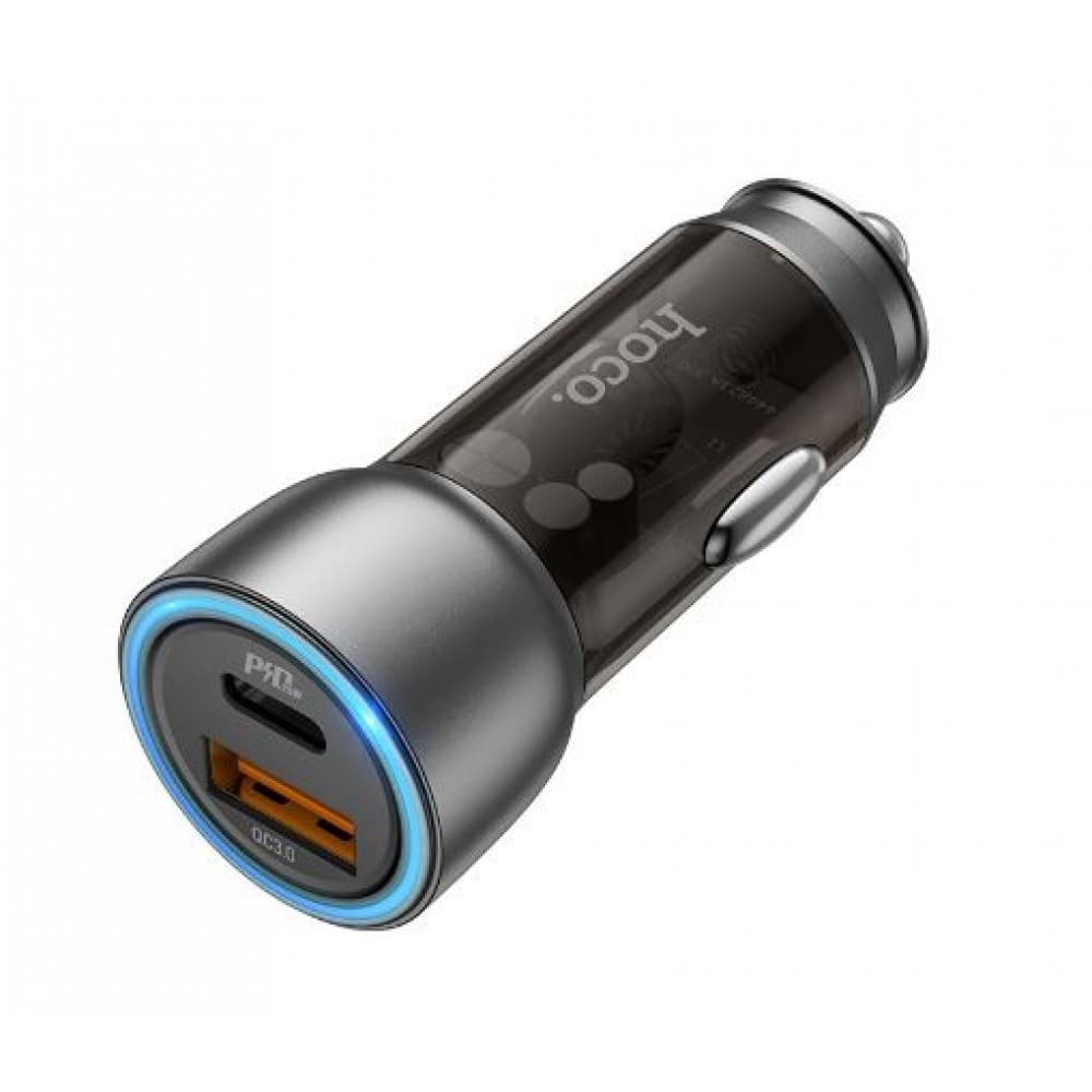 HOCO NZ8 12v. зарядно за кола 43W QC3.0USB+PD25W Dual Port - Черен
