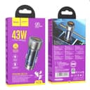 HOCO NZ8 12v. зарядно за кола 43W QC3.0USB+PD25W Dual Port - Черен — снимка 4