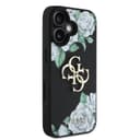 Оригинален кейс Guess Grained PU Roses and Big 4G Logo за iPhone 16 – Черен — снимка 4