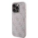 Оригинален кейс Guess MagSafe PU 4G Ring Classic Logo за iPhone 15 Pro – Розов — снимка 2