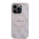 Оригинален кейс Guess MagSafe PU 4G Ring Classic Logo за iPhone 15 Pro – Розов — снимка 3