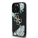 Оригинален кейс Guess Grained PU Roses and Big 4G Logo за iPhone 15 Pro Max – Черен — снимка 2