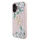 Оригинален кейс Guess Grained PU Roses and Big 4G Logo за iPhone 16 – Розов — снимка 2
