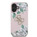 Оригинален кейс Guess Grained PU Roses and Big 4G Logo за iPhone 16 – Розов — снимка 3