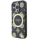 Оригинален кейс Guess MagSafe IML Peony on 4G Background за iPhone 15 Pro Max – Черен — снимка 1