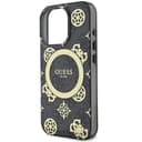 Оригинален кейс Guess MagSafe IML Peony on 4G Background за iPhone 15 Pro Max – Черен — снимка 2
