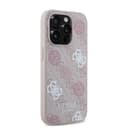 Оригинален кейс Guess MagSafe PU Peony on 4G Background за iPhone 15 Pro – Розов — снимка 4