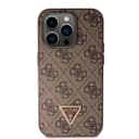 Оригинален кейс Guess PU Leather 4G Logo Strass за iPhone 14 Pro – Кафяв — снимка 3