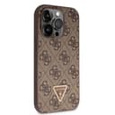 Оригинален кейс Guess PU Leather 4G Logo Strass за iPhone 14 Pro – Кафяв — снимка 4