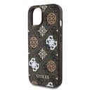 Оригинален кейс Guess MagSafe PU Peony on 4G Background за iPhone 15 – Кафяв — снимка 4