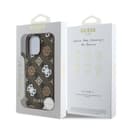 Оригинален кейс Guess MagSafe PU Peony on 4G Background за iPhone 15 Pro – Кафяв — снимка 3