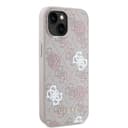 Оригинален кейс Guess MagSafe PU Peony on 4G Background за iPhone 15 – Розов — снимка 4
