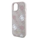 Оригинален кейс Guess MagSafe PU Peony on 4G Background за iPhone 15 – Розов — снимка 6