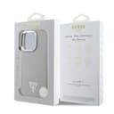 Оригинален кейс Guess MagSafe Grained PU Triangle Logo за iPhone 16 Pro Max – Бежов — снимка 2