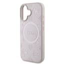 Оригинален кейс Guess MagSafe Saffiano Peony Classic Logo за iPhone 16 – Розов — снимка 4