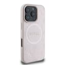 Оригинален кейс Guess MagSafe Saffiano Peony Classic Logo за iPhone 16 Pro – Розов — снимка 4