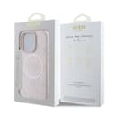 Оригинален кейс Guess MagSafe Saffiano Peony Classic Logo за iPhone 16 Pro – Розов — снимка 8