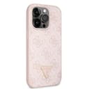 Оригинален кейс Guess PU Leather 4G Logo Strass за iPhone 14 Pro – Розов — снимка 4
