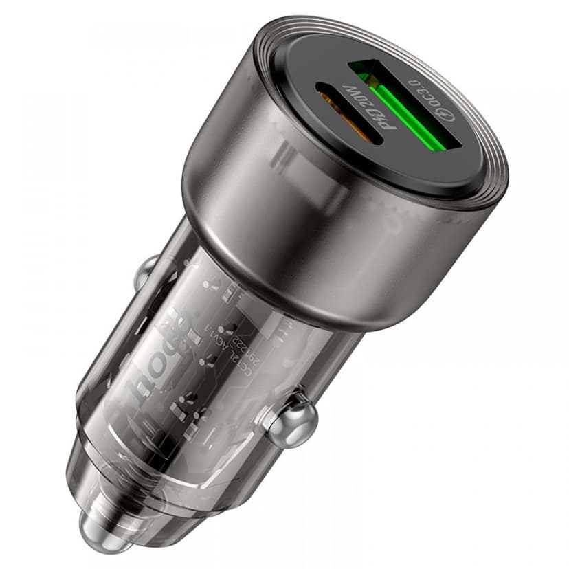 Зарядно за кола / адаптер HOCO Z52 Spacious 38W с 2 изхода (USB QC3.0 + USB-C PD20W) – Черен