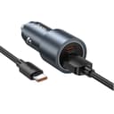 Оригинално бързо зарядно за кола / адаптер HOCO Z60 Bloom 48W (USB + USB-C) в комплект с кабел USB към Type-C – Тъмносив (Metal Grey) — снимка 4