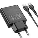 Зарядно устройство HOCO N37 Delgado PD20W в комплект с кабел Type-C към Type-C (1 метър) — снимка 2