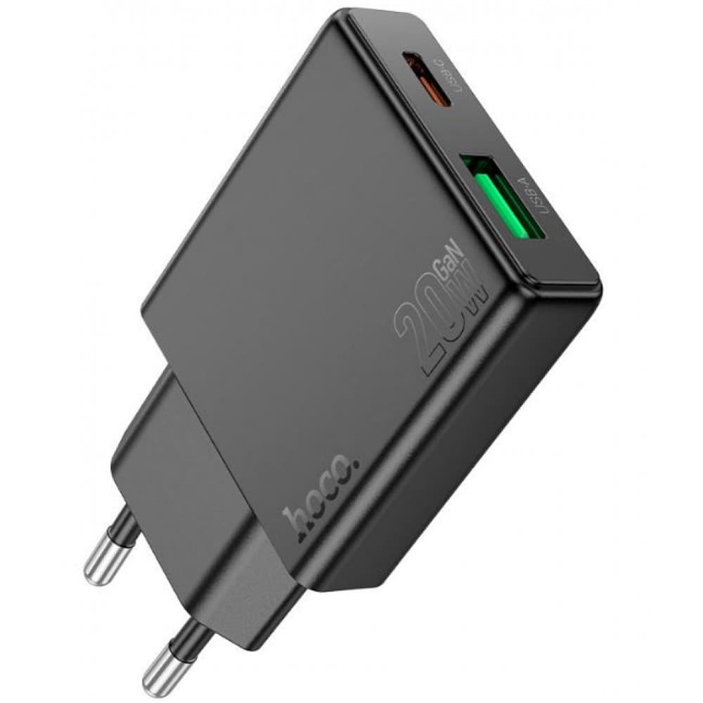 Зарядно устройство / мрежов адаптер HOCO N38 Glory 20W с 2 изхода (USB-C PD20W + USB QC3.0)