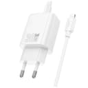 Зарядно устройство HOCO N63 Gentle GaN 30W в комплект с кабел Type-C към Type-C (1 метър) – Бяло — снимка 2