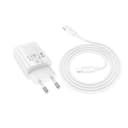 Зарядно устройство HOCO N63 Gentle GaN 30W в комплект с кабел Type-C към Type-C (1 метър) – Бяло — снимка 3