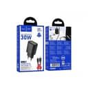 Зарядно устройство HOCO N63 Gentle GaN 30W в комплект с кабел Type-C към Type-C (1 метър) – Бяло — снимка 4