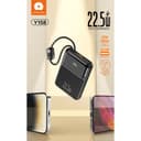 Външна батерия Power Bank WUW Y158 10,000mAh 22.5W с вградени Type-C и Lightning кабели – Черна — снимка 3