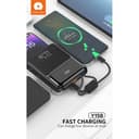 Външна батерия Power Bank WUW Y158 10,000mAh 22.5W с вградени Type-C и Lightning кабели – Черна — снимка 4