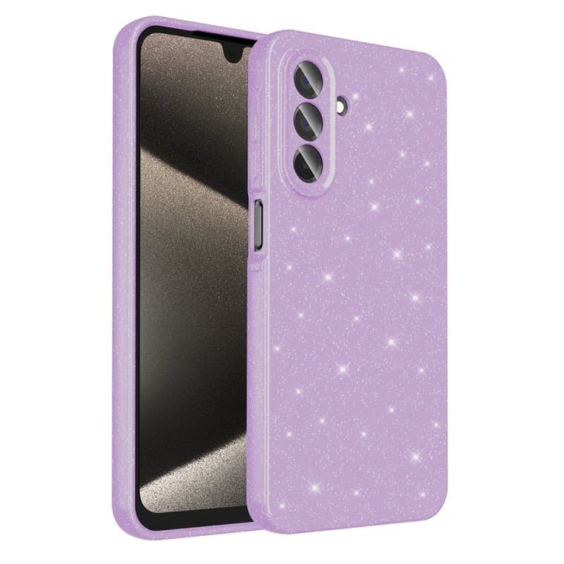 Силиконов калъф / гръб / кейс Crystal Case за Samsung A17 Glitter - Лилав брокат