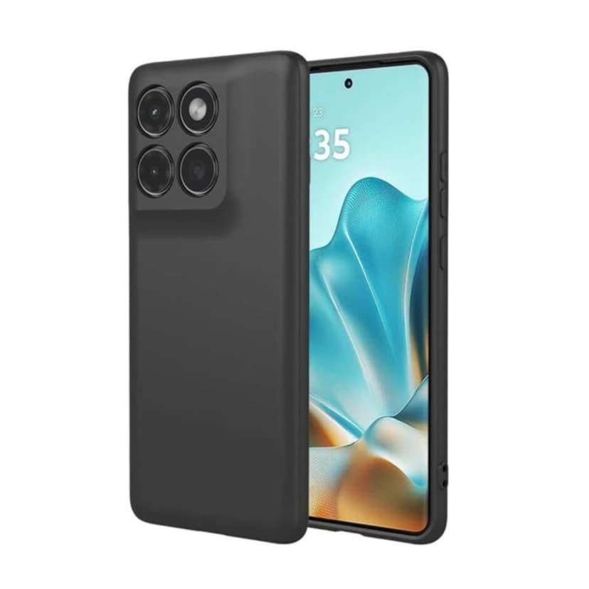 Силиконов калъф / гръб / Nano TPU за Motorola Moto G67 - Черен със защита за камерата