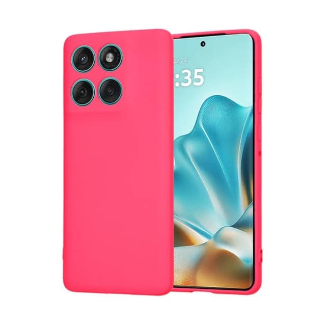 Силиконов калъф / гръб / Nano TPU за Motorola Moto G77 - Розов със защита за камерата