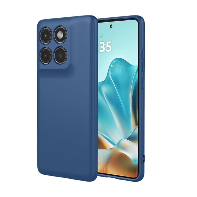 Силиконов калъф / гръб / Nano TPU за Motorola Moto G87 - Син със защита за камерата