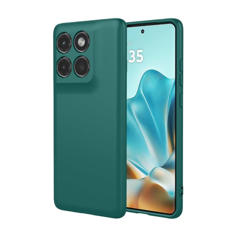 Силиконов калъф / гръб / Nano TPU за Motorola Moto G87 - Зелен със защита за камерата