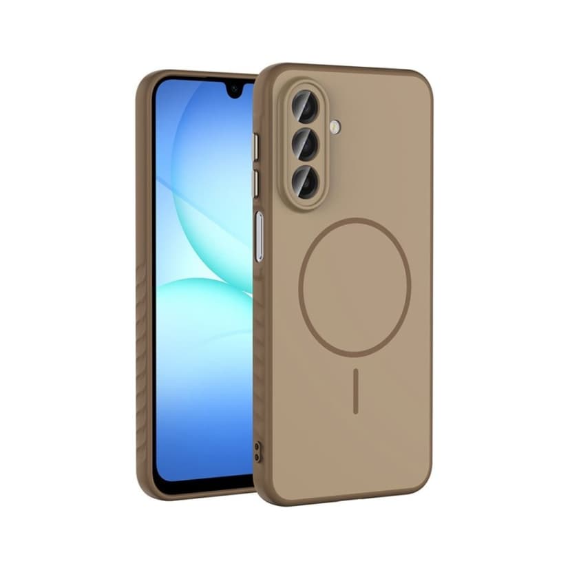 Луксозен твърд гръб / кейс Hybrid Armor MagSafe Case за Samsung A26 - Светло кафяв