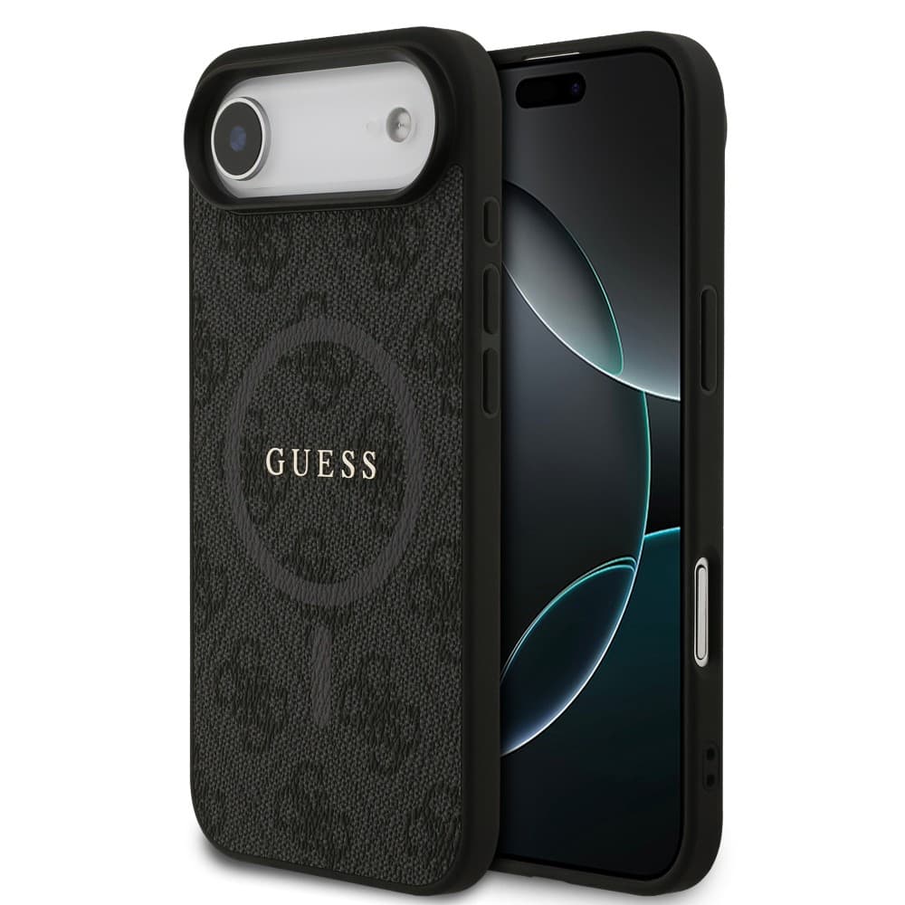 Оригинален кейс GUESS HC MAGSAFE PU 4G RING CLASSIC LOGO iPhone 17 Air - Черен