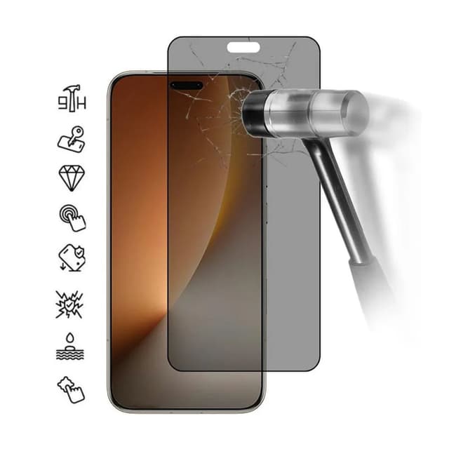 Privacy 5D full cover Tempered glass Full Glue screen protector Samsung S26 FE / Извит стъклен скрийн протектор Privacy с лепило от вътрешната страна за Samsung S26 FE - черен / прозрачен