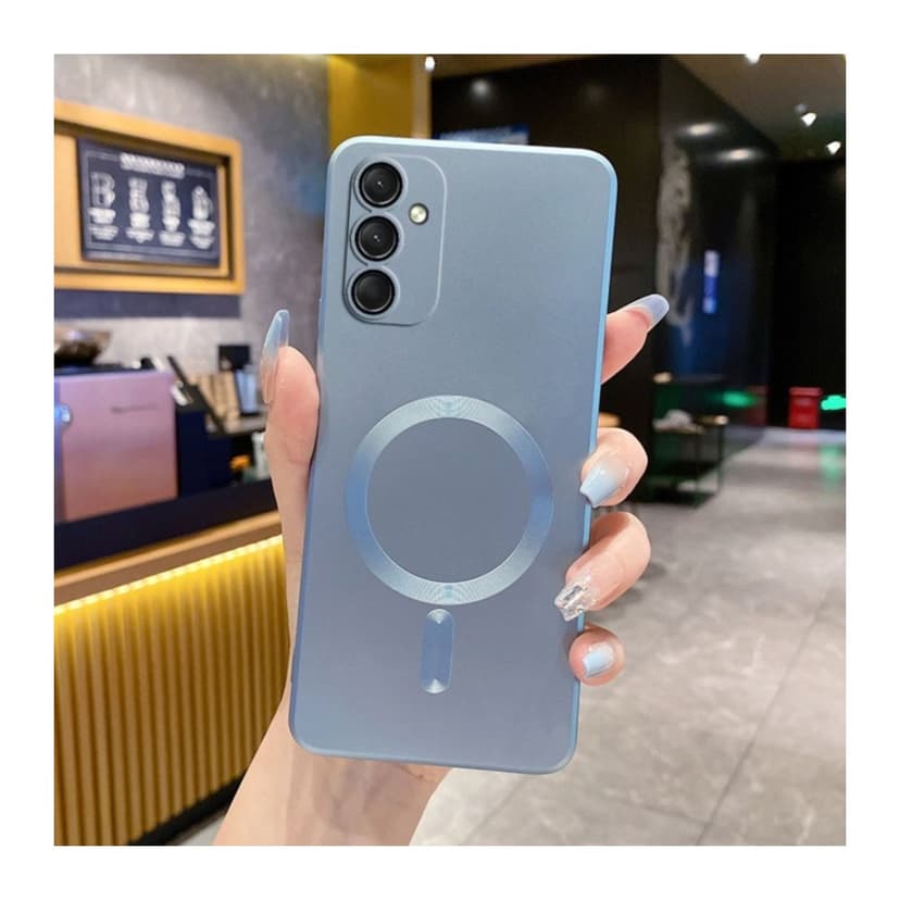 Силиконов калъф / гръб / TPU кейс Electro case MagSafe за Samsung A18 - Син със защита за камерата