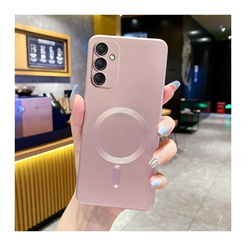 Силиконов калъф / гръб / TPU кейс Electro case MagSafe за Samsung A18 - Розов със защита за камерата