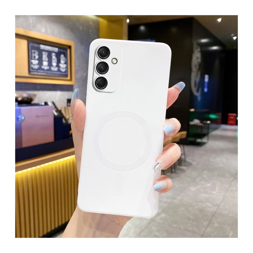 Силиконов калъф / гръб / TPU кейс Electro case MagSafe за Samsung A18 - Бял със защита за камерата